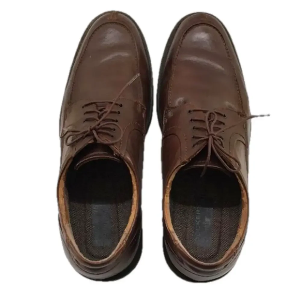 DOCKERS Men’s Brown Leather w/Derby Style Open Lacing System Dress Shoes—Sz 9.5M